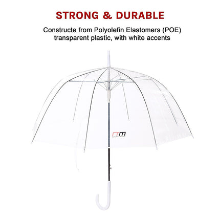 5x Clear Transparent Rain Walking Umbrella Parasol PVC Dome Wedding Party Favour.