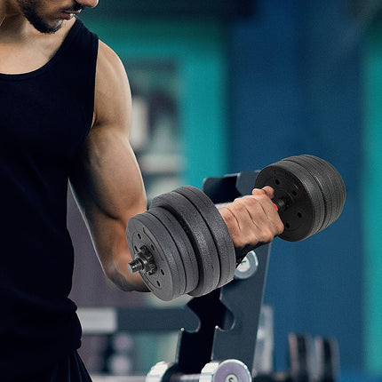 20kg Dumbbell Set Home Gym Fitness Exercise Weights Bar Plate.