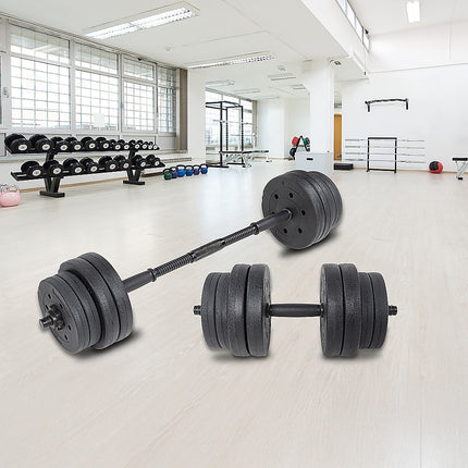 20kg Dumbbell Set Home Gym Fitness Exercise Weights Bar Plate.
