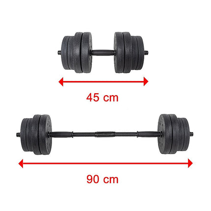 20kg Dumbbell Set Home Gym Fitness Exercise Weights Bar Plate.