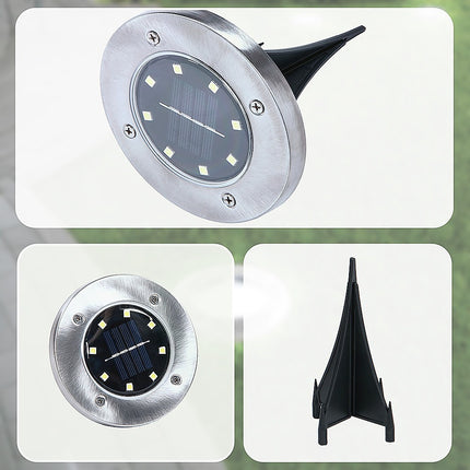 12x Solar Powered LED Buried Inground Recessed Light Garden Outdoor Deck Path.