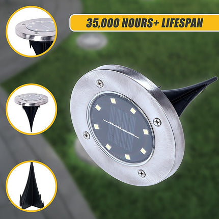 12x Solar Powered LED Buried Inground Recessed Light Garden Outdoor Deck Path.