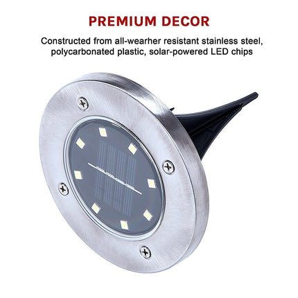 12x Solar Powered LED Buried Inground Recessed Light Garden Outdoor Deck Path.