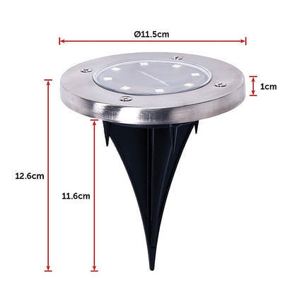 12x Solar Powered LED Buried Inground Recessed Light Garden Outdoor Deck Path.
