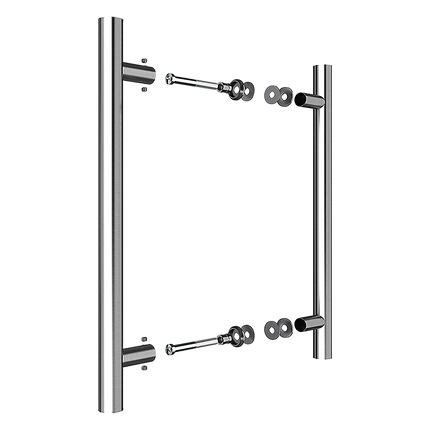 Round 300mm Stainless Steel Push Pull Door Handle for Wood Glass.