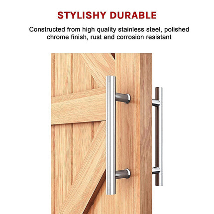 Round 300mm Stainless Steel Push Pull Door Handle for Wood Glass.