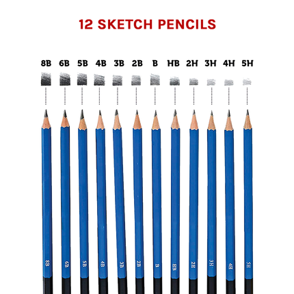 Art Sketch Pencils Oil Drawing Colouring Graphite Charcoal Pencil Set 72pcs/set.