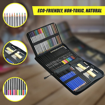 Art Sketch Pencils Oil Drawing Colouring Graphite Charcoal Pencil Set 72pcs/set.
