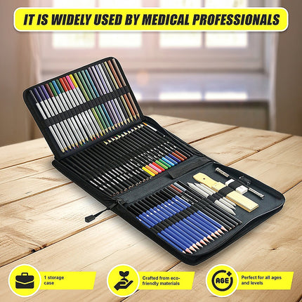 Art Sketch Pencils Oil Drawing Colouring Graphite Charcoal Pencil Set 72pcs/set.