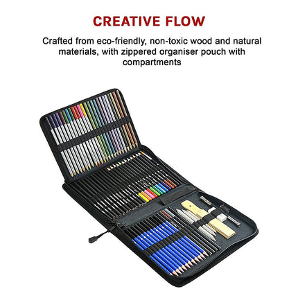 Art Sketch Pencils Oil Drawing Colouring Graphite Charcoal Pencil Set 72pcs/set.