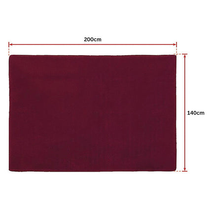 200x140cm Floor Rugs Large Shaggy Rug Area Carpet Bedroom Living Room Mat - Burgundy.