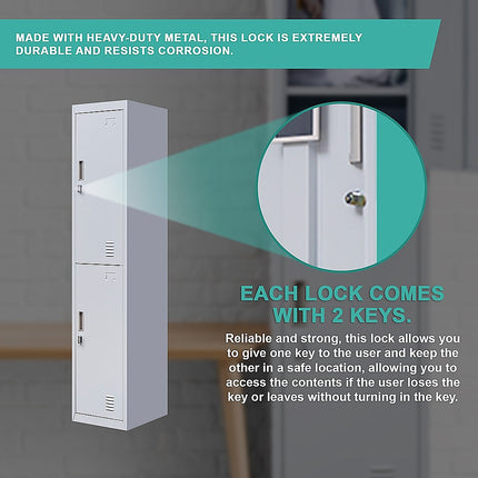 4-Door Vertical Locker for Office Gym Shed School Home Storage