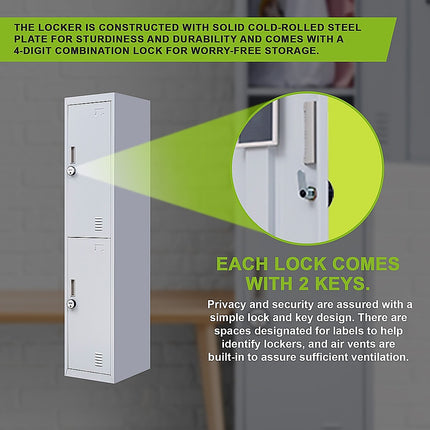 4-Door Vertical Locker for Office Gym Shed School Home Storage