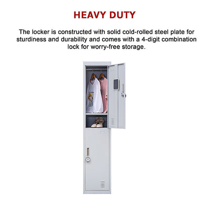 4-Door Vertical Locker for Office Gym Shed School Home Storage