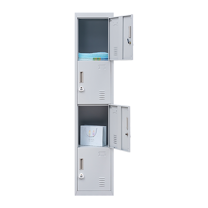 4-Door Vertical Locker for Office Gym Shed School Home Storage.
