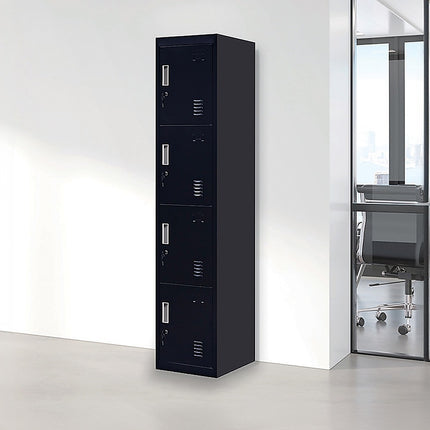 4-Door Vertical Locker for Office Gym Shed School Home Storage.