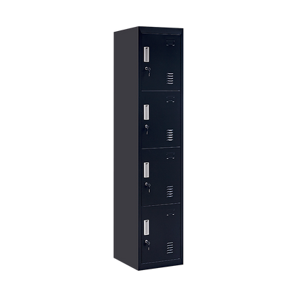 4-Door Vertical Locker for Office Gym Shed School Home Storage.