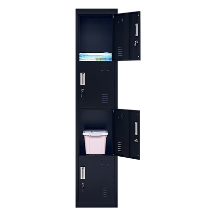 4-Door Vertical Locker for Office Gym Shed School Home Storage.