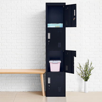 4-Door Vertical Locker for Office Gym Shed School Home Storage.