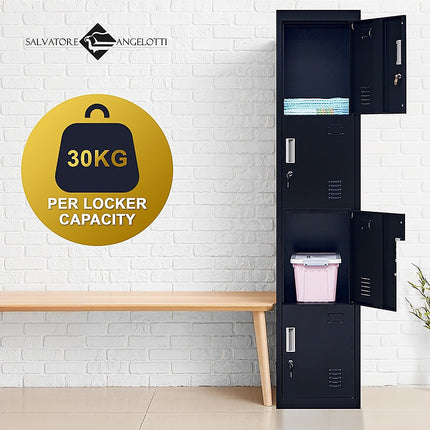 4-Door Vertical Locker for Office Gym Shed School Home Storage.