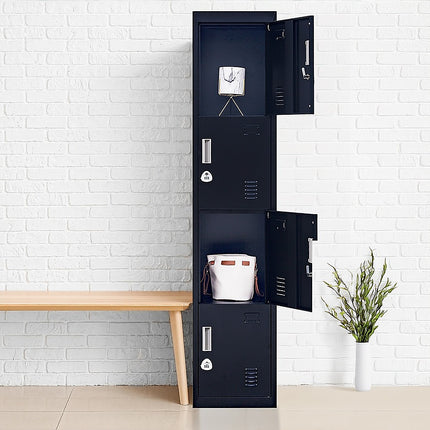 4-Door Vertical Locker for Office Gym Shed School Home Storage.