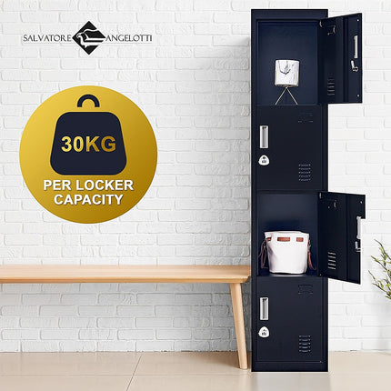 4-Door Vertical Locker for Office Gym Shed School Home Storage.