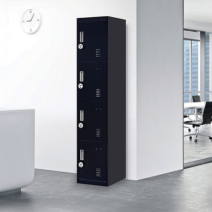4-Door Vertical Locker for Office Gym Shed School Home Storage.