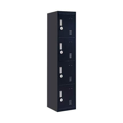 4-Door Vertical Locker for Office Gym Shed School Home Storage.