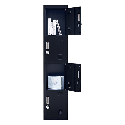 4-Door Vertical Locker for Office Gym Shed School Home Storage.