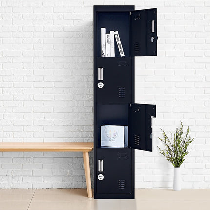4-Door Vertical Locker for Office Gym Shed School Home Storage.