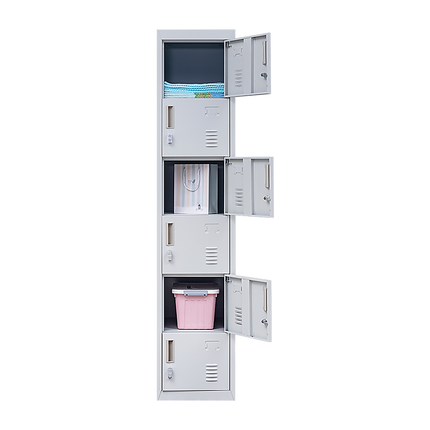 6-Door Locker for Office Gym Shed School Home Storage.