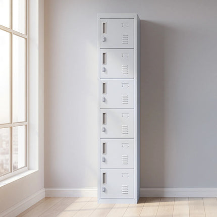 6-Door Locker for Office Gym Shed School Home Storage.