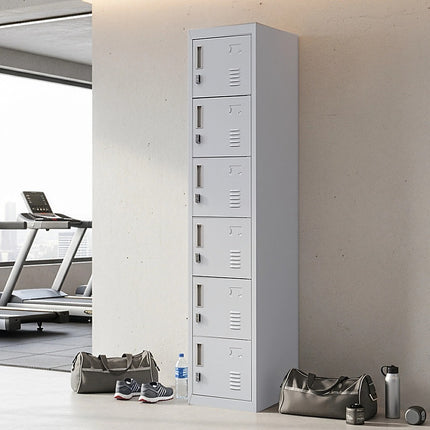 6-Door Locker for Office Gym Shed School Home Storage.