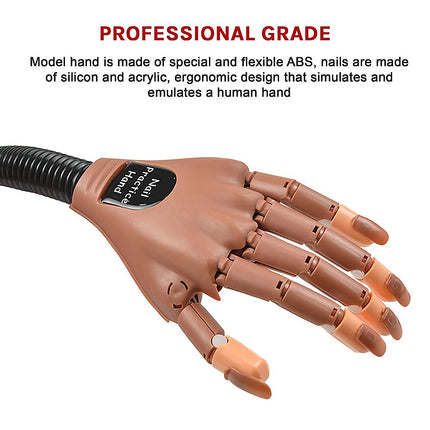 Practice Hand Model for Nail Art Training and Display Manicure with false nails.