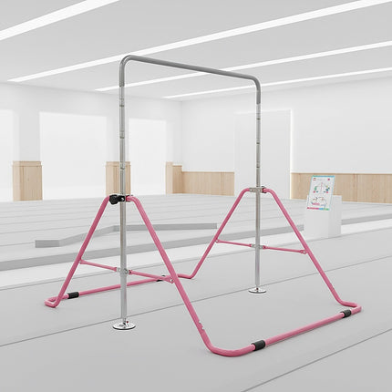 Kids Gymnastics Bars Training Horizontal Bar Monkey Kip Bar Pink.