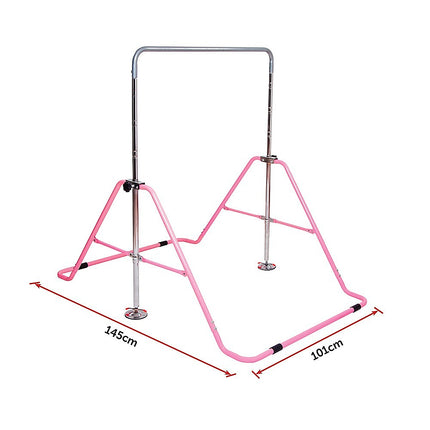 Kids Gymnastics Bars Training Horizontal Bar Monkey Kip Bar Pink.