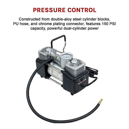 12V Car Air Compressor 4x4 Tyre Deflator 4wd Inflator Portable 85L/min.