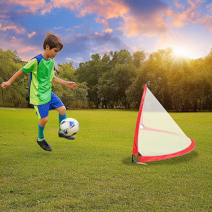 Portable Kids Soccer Goal Set with Cones.