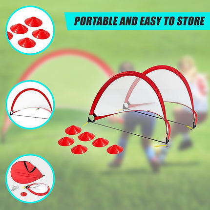 Portable Kids Soccer Goal Set with Cones.