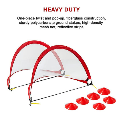 Portable Kids Soccer Goal Set with Cones.