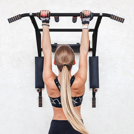 Heavy Duty Wall Mounted Power Station Pull Up Dip Knee Raise Bar.