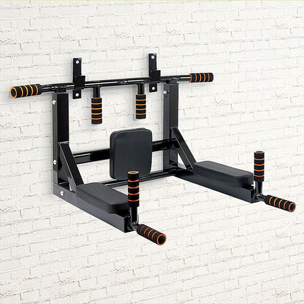 Heavy Duty Wall Mounted Power Station Pull Up Dip Knee Raise Bar.