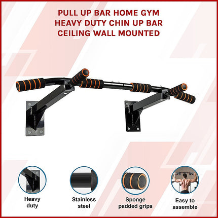 Heavy Duty Pull Up Bar Home Gym Chin Up Bar Wall Ceiling Mount.