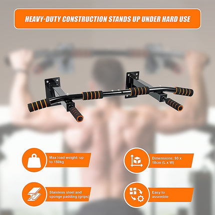 Heavy Duty Pull Up Bar Home Gym Chin Up Bar Wall Ceiling Mount.