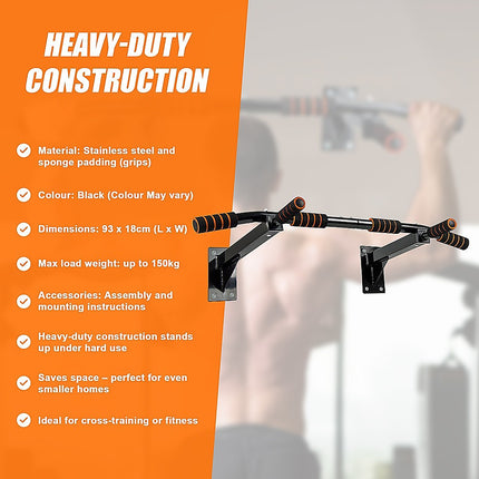 Heavy Duty Pull Up Bar Home Gym Chin Up Bar Wall Ceiling Mount.