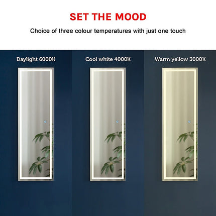 LED Full Length Mirror Standing Floor Makeup Wall Light Mirror 1.6M.