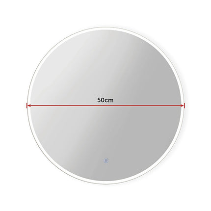 50cm LED Wall Mirror Bathroom Mirrors Light Decor Round.