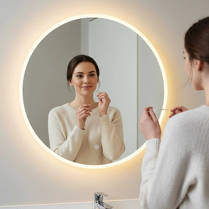 60cm LED Wall Mirror Bathroom Mirrors Light Decor Round.