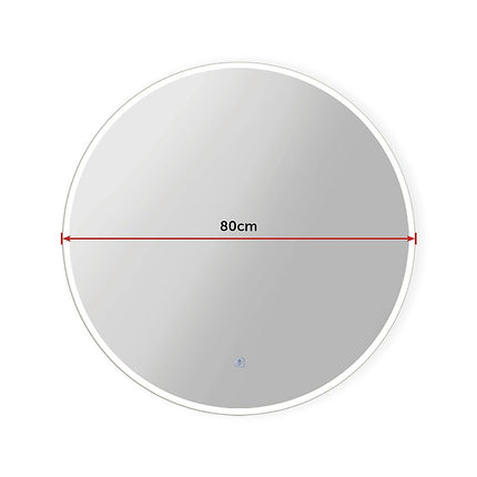 80cm LED Wall Mirror Bathroom Mirrors Light Decor Round.