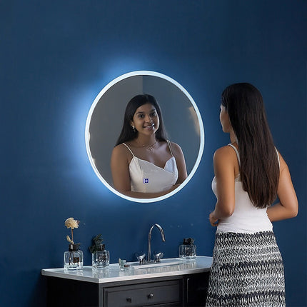 80cm LED Wall Mirror Bathroom Mirrors Light Decor Round.